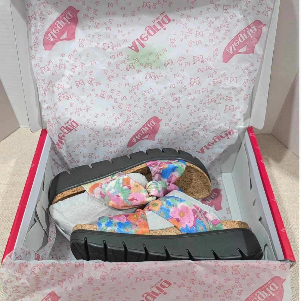 Alegria Rylie Earth Goddess Floral Platform Sandals 35 5-5.5 NIB